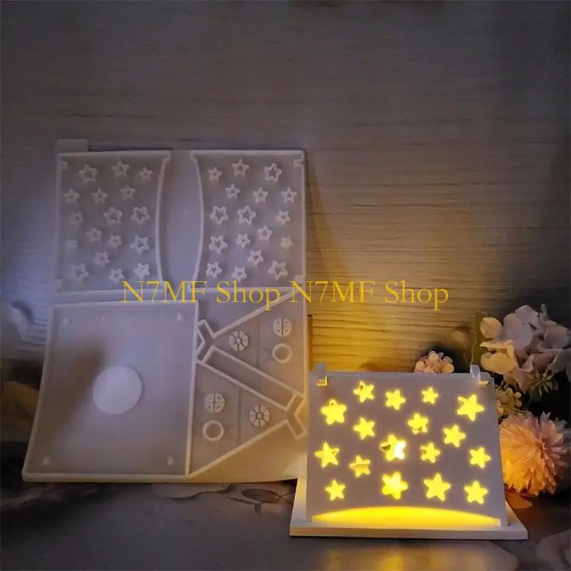 

N7MF Гибкая силиконовая форма миниатюрный дом в форме украшения, термостойкая гипсовая форма для орнамента