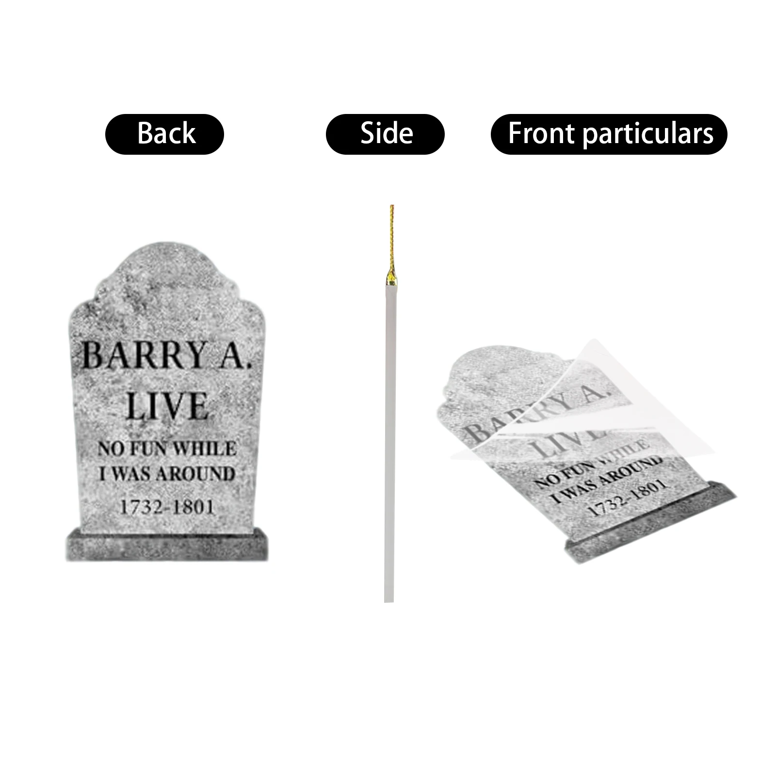 Tombstone Courtyard Ground Insert Card Realistic Horrorskull Rip Tombstone Lawnoutdoor Decoration Halloween Decorations Yard