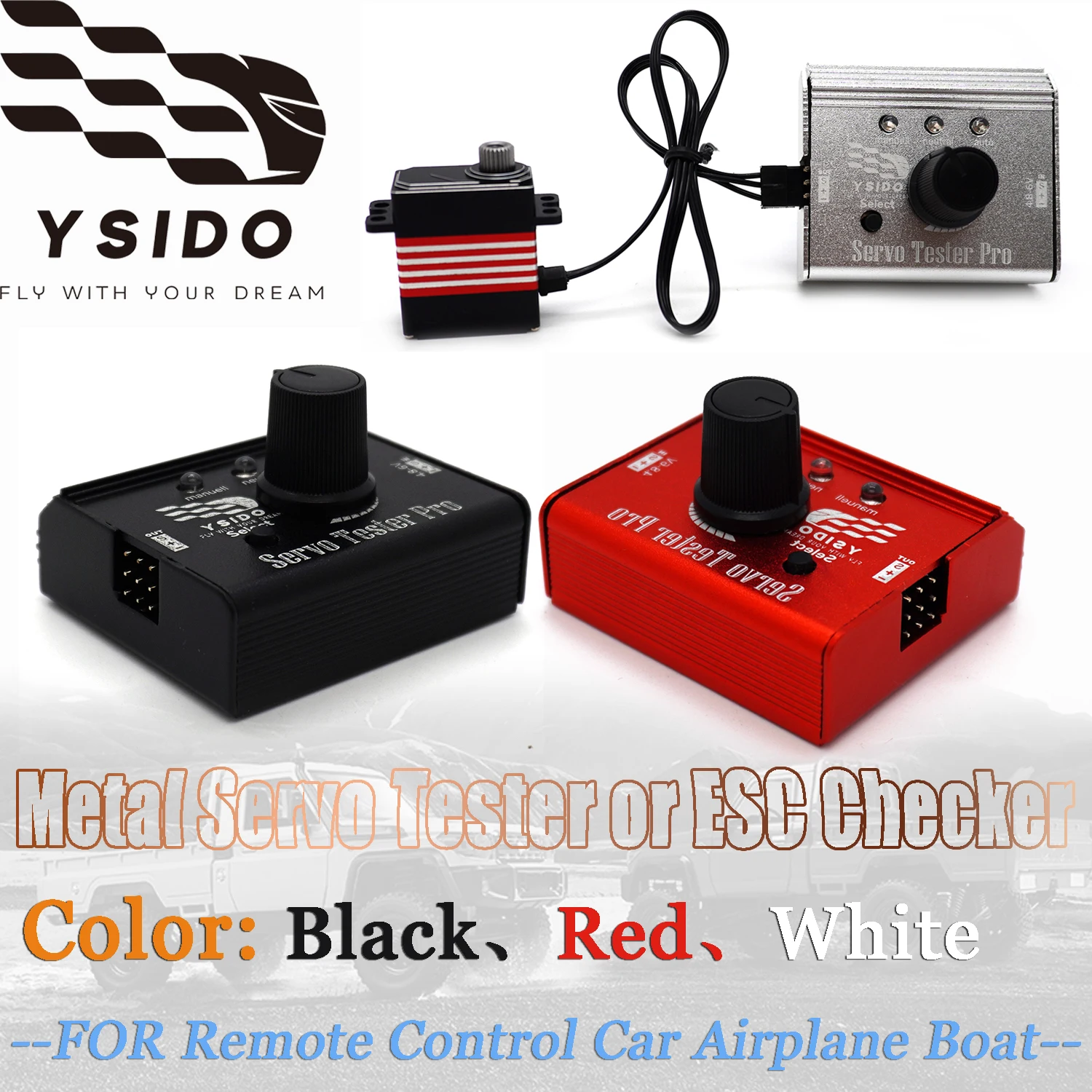 YSIDO RC Model Parts Servo or ESC Metal Tester Electronic Speed Controller Checker 4.8-6.0V For Remote Control Car Airplane Boat