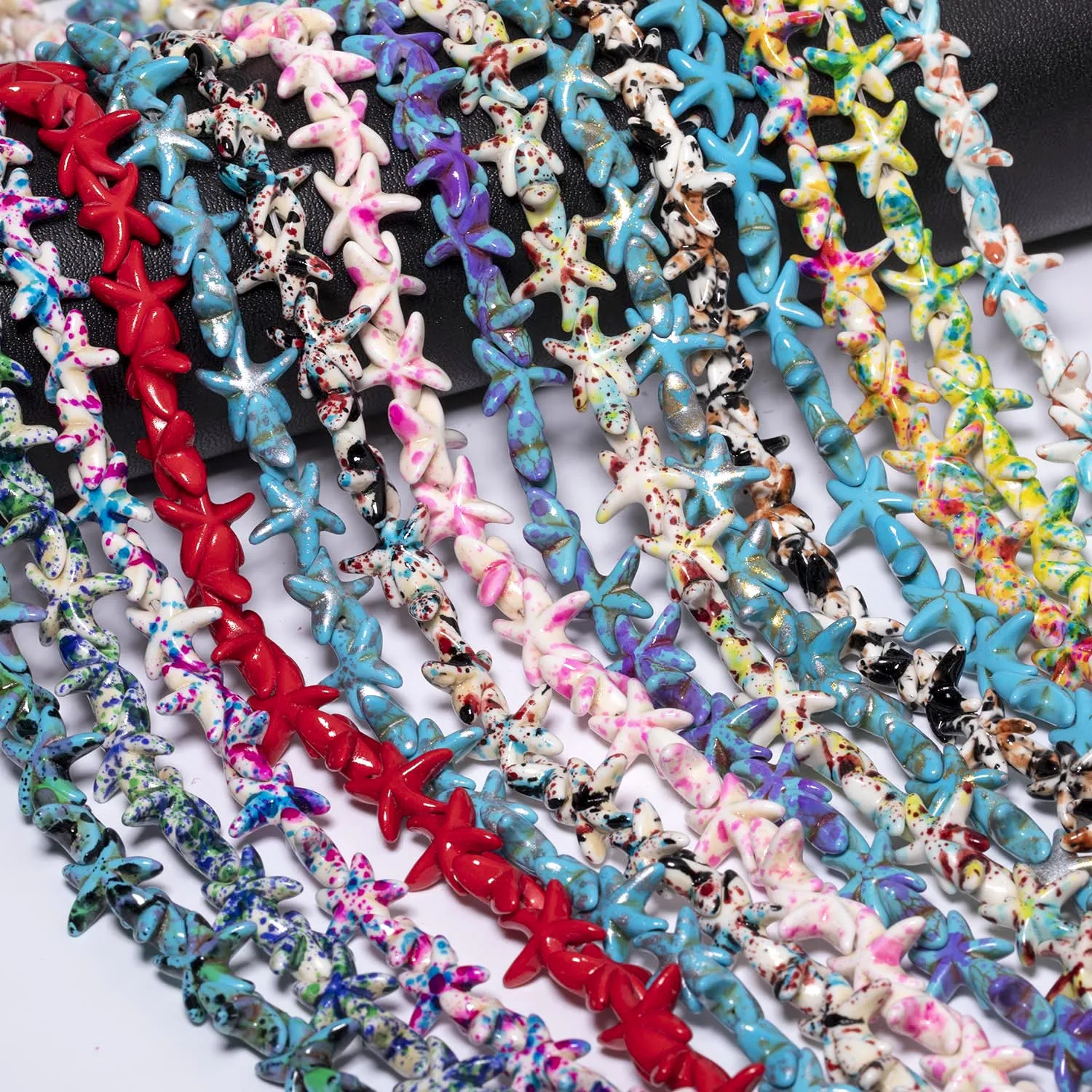 14x18mm Starfish Natural Stone Rain Colorful Turquoise Howlite Beads Loose Beads for Jewelry Making Charms Bracelets Accessories