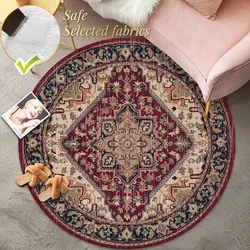 American Retro Round Soft Carpet for Bedroom Beside Non-slip Chair Floor Mats 200x200 Large Area Rugs Living Room Customizable