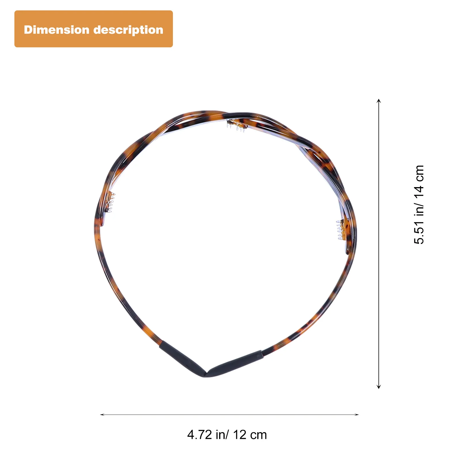

2pcs Accessories Non-Slip Hair Hoops Lightweight Hard Plastic Teeth Design Headbands For Women Girls Acrylic Tortoiseshell