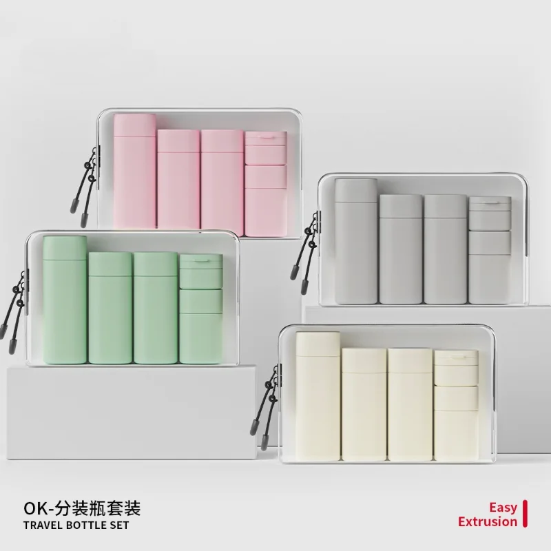  مجموعة مكونة من 6 قطع من زجاجات السفر المصنوعة من السيليكون المقاومة للتسرب - أنابيب ضغط قابلة لإعادة الملء للشامبو والغسول والكريمة وحاويات مستحضرات التجميل #1