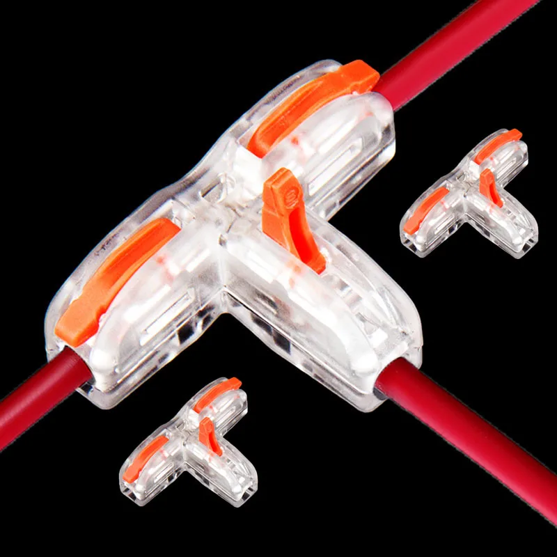 Mini Fast Wire Cable T-TYPE Connectors Universal Compact Distribution Splicing Wiring Quick Connector Push-in Terminal