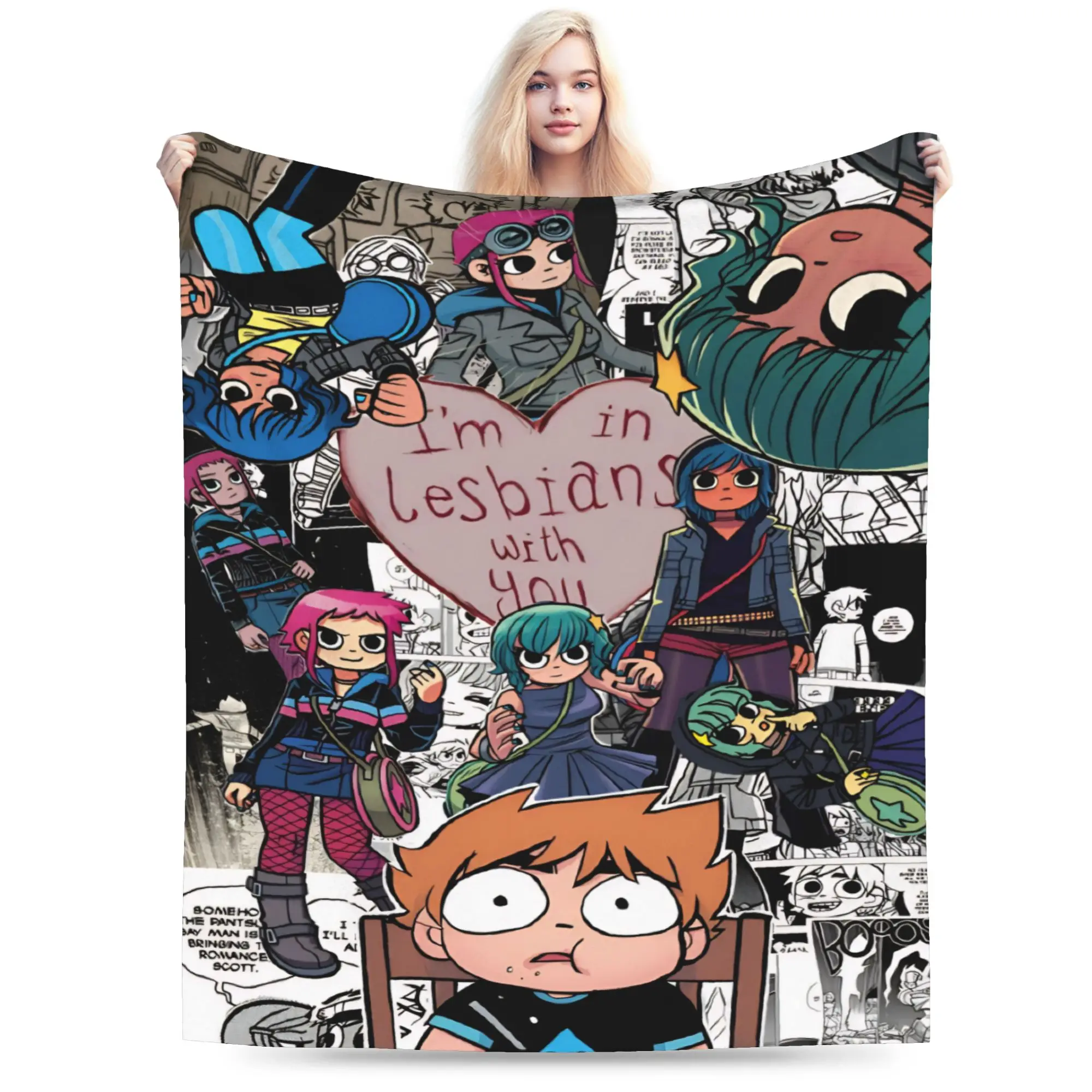 Scott Pilgrim vs. the World Stuff Blanket Ultra-Soft Fleece  Throw Blankets Comfortable Plush Thin Quilt