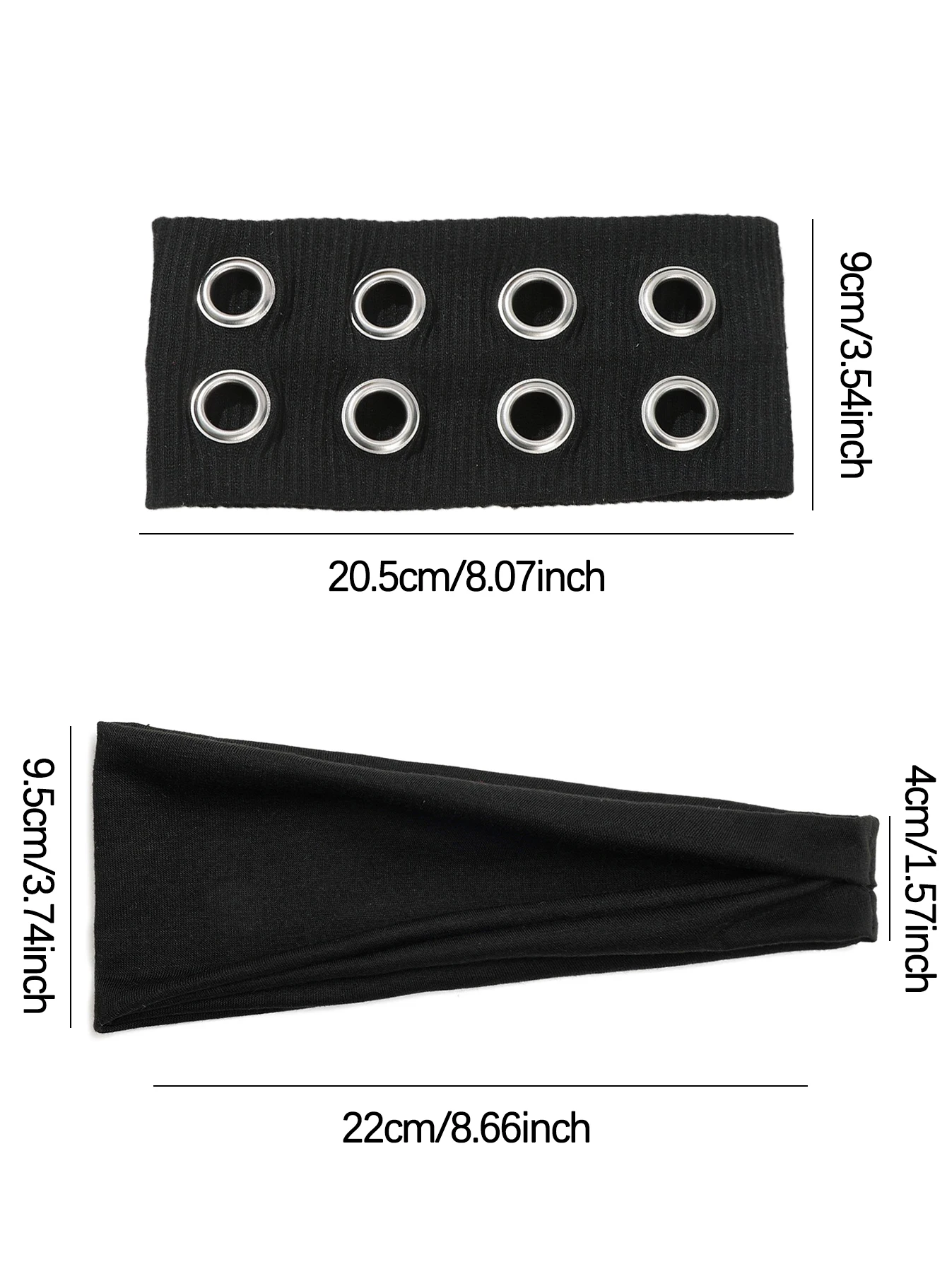 2pcs European and American Hot-Selling Street Retro Metal Ring Wide Headband Punk Style Fashion Hair Accessory Rock Style Headba