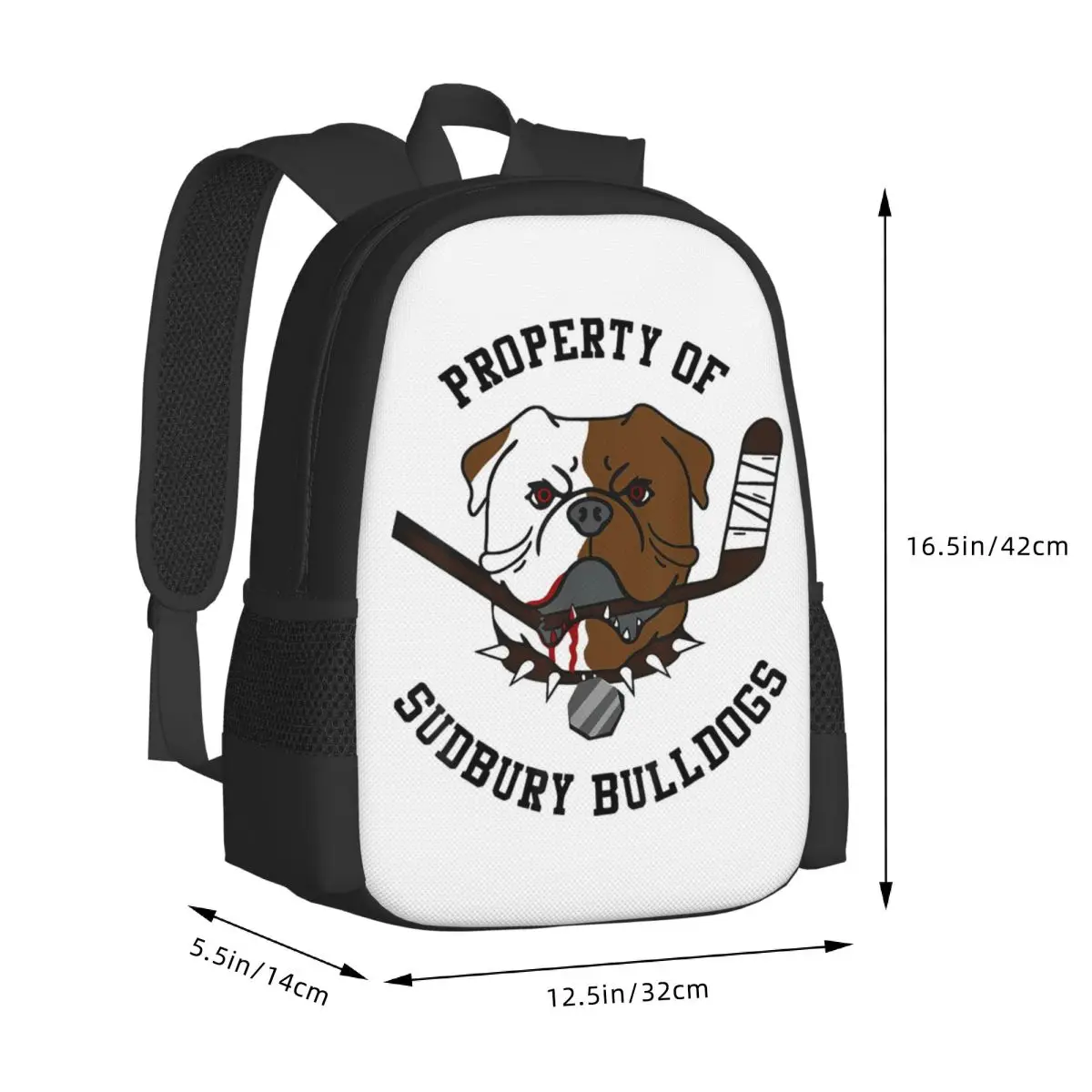 Property Of Sudbury Bulldog Student Backpack School Bag Hiking Travel Daypack for Men Women Fashion Bookbag Shoulder Bags