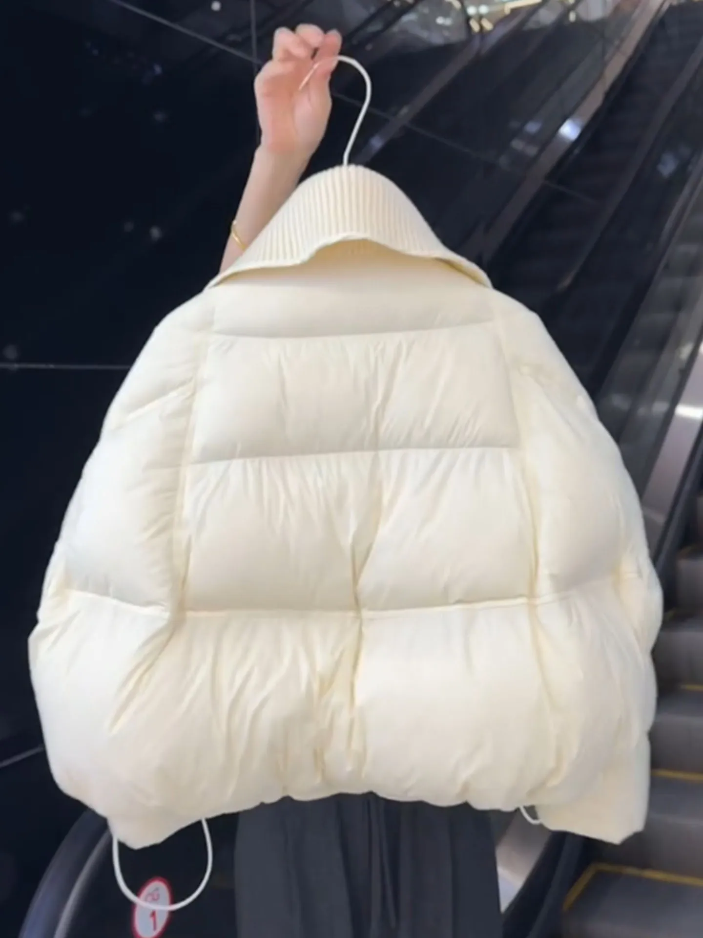 Sli ort Puffer Jaet Women's Faux Fur White Puffa Coat Winter Thiened Outerwear Commute Sle High Waist Long Sve