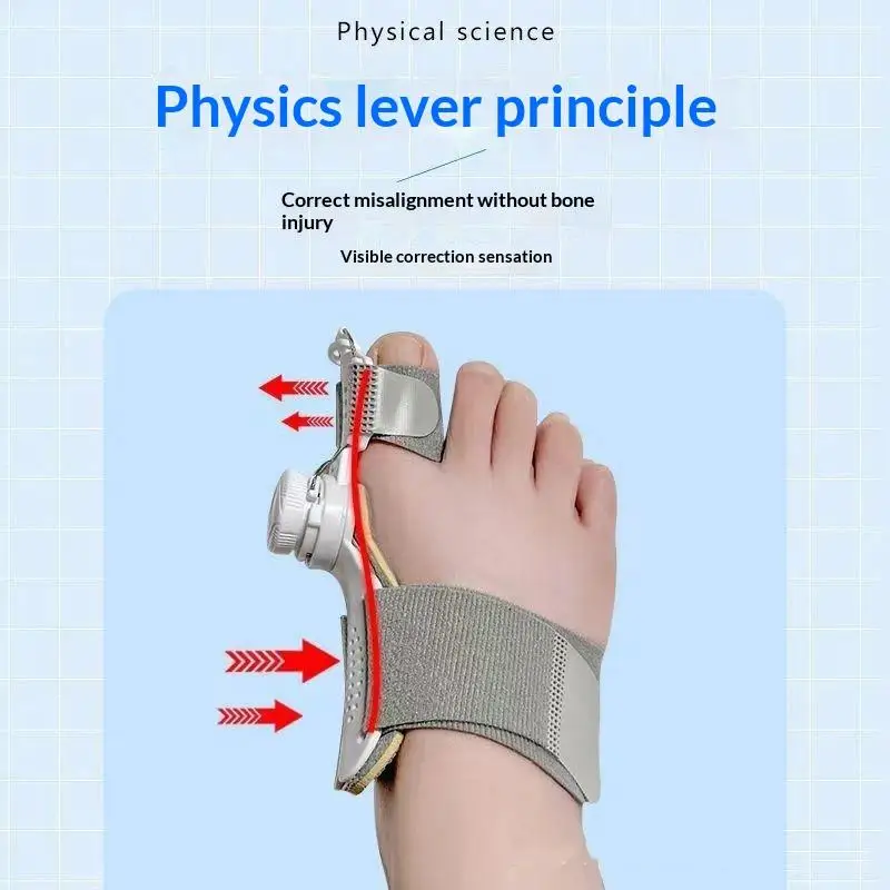 1 Stück verstellbarer Hallux-Valgus-Korrektor mit drehbarer Schnalle, Zehenspreizer, weicher und bequemer Hallux-Valgus-Deformationskorrektor, Fußpflege-Werkzeug. – Detail 4