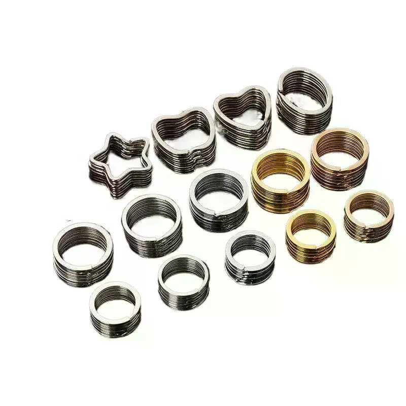 1Pcs Solid Metal Split Rings Double Loop Keyring 15-38mm Bag Hook Connector Keychain Keys Holder DIY Leather Craft Hardware