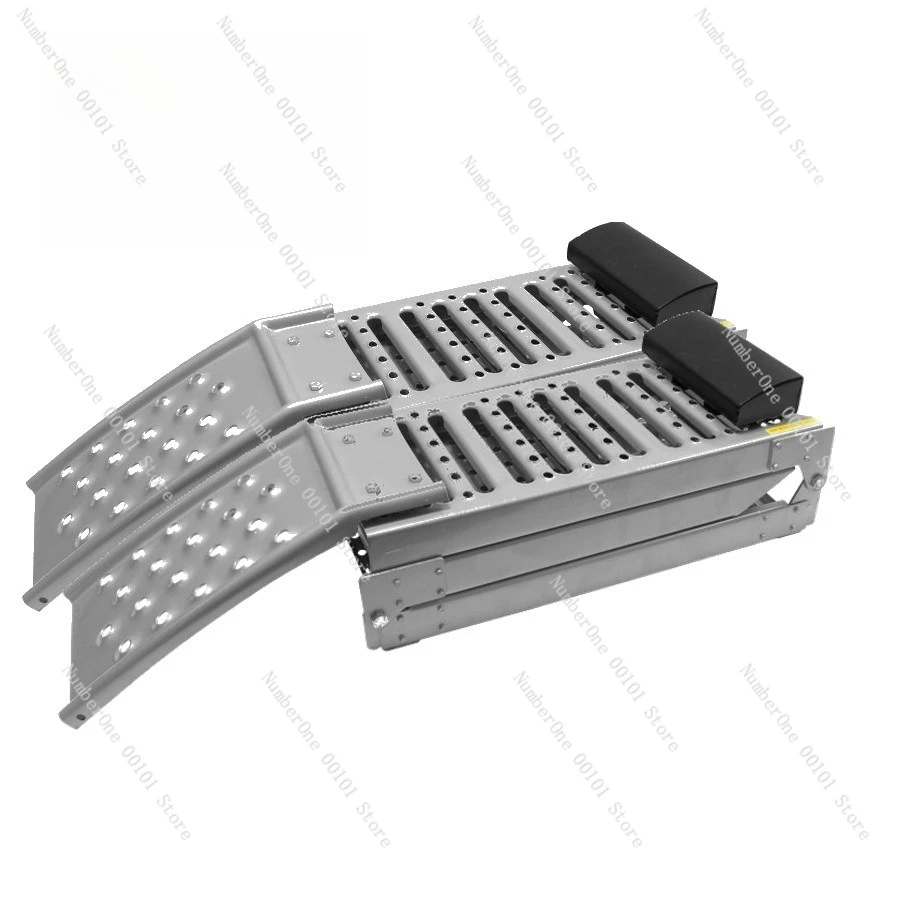 Motorcycle uphill plate portable tri-fold bridge plate