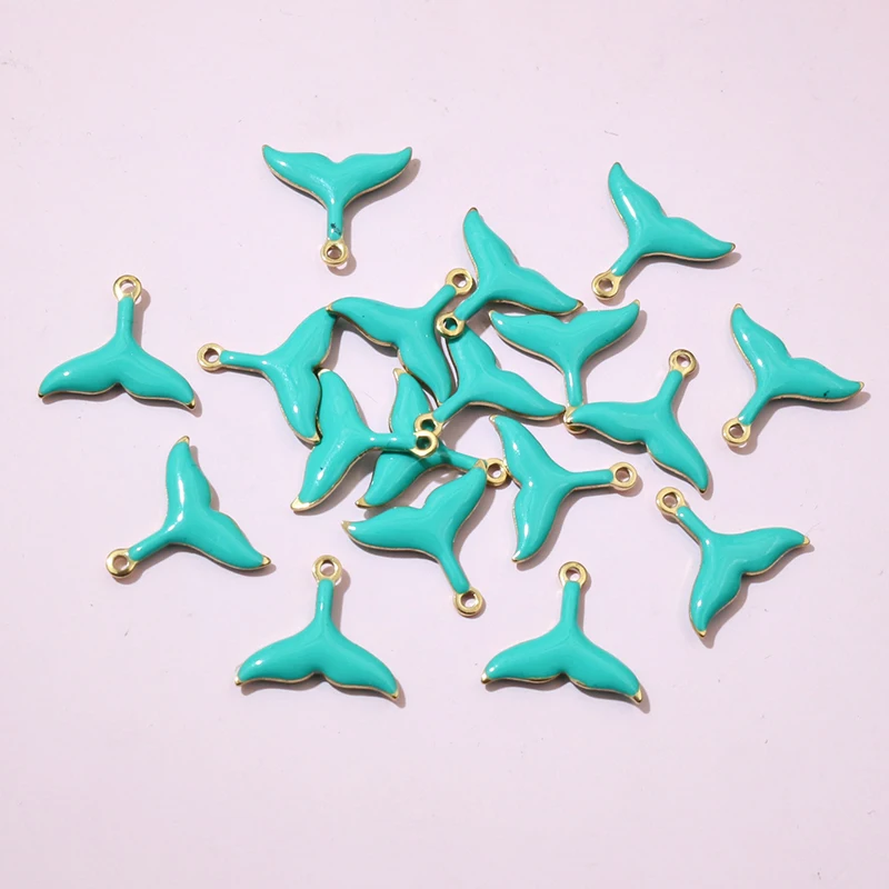 20pcs 10x11mm Stainless Steel Small Mermaid Tail Charms Pendant Enamel DIY Jewelry Making Accessories Findings Necklace Earrings image 3