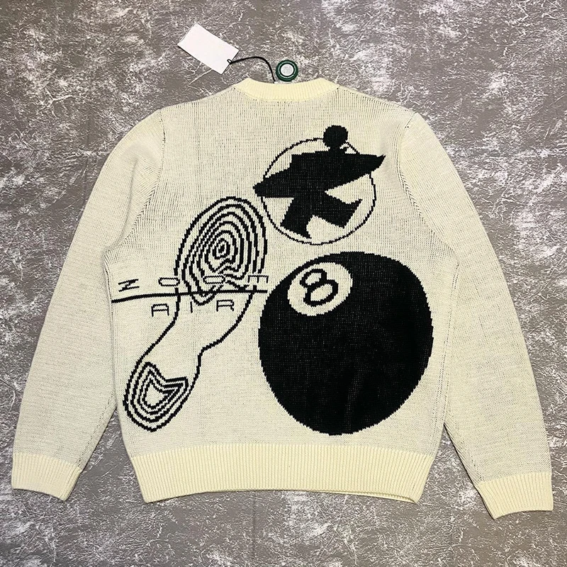 Lässige Streetwear Pullover gestrickt Frauen Retro-Grafik Malerei Mädchen Hip Hop Langarm gestrickte Grafiken Vintage Pullover