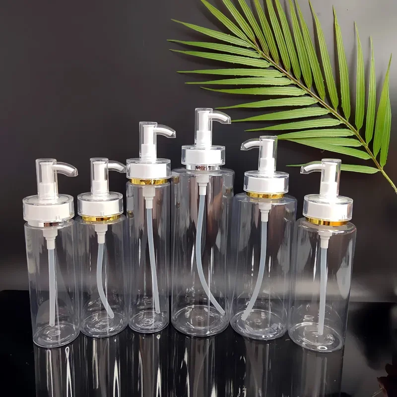 

10 x 100/150/200/300/500ml Empty Plastic Lotion Bottle Acrylic Pump Head Refillable Bottle For DIY Shower Gel Cosmetic Container