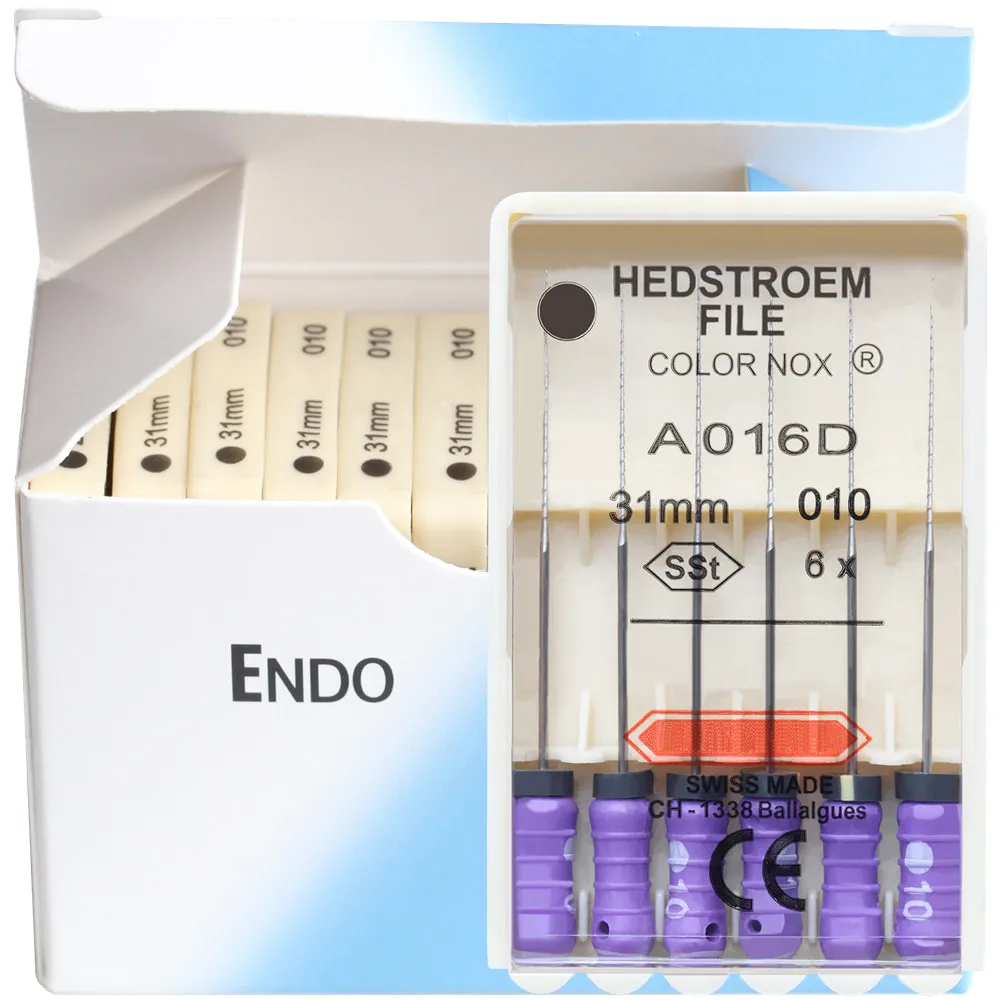 10 Packs Dental HEDSTROEM FILE 21/25/31mm Stainless Steel Endo Root Canal Files H-FILES Hand Use Endodontic Lab Instruments