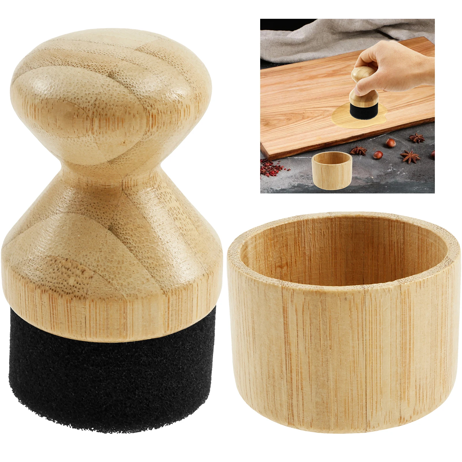 Cutting Board Oil Wax Applicator with Lid and Ergonomic Handle Wood Cutting Board Oil Applicator Restore Wood Natural Shine Tool
