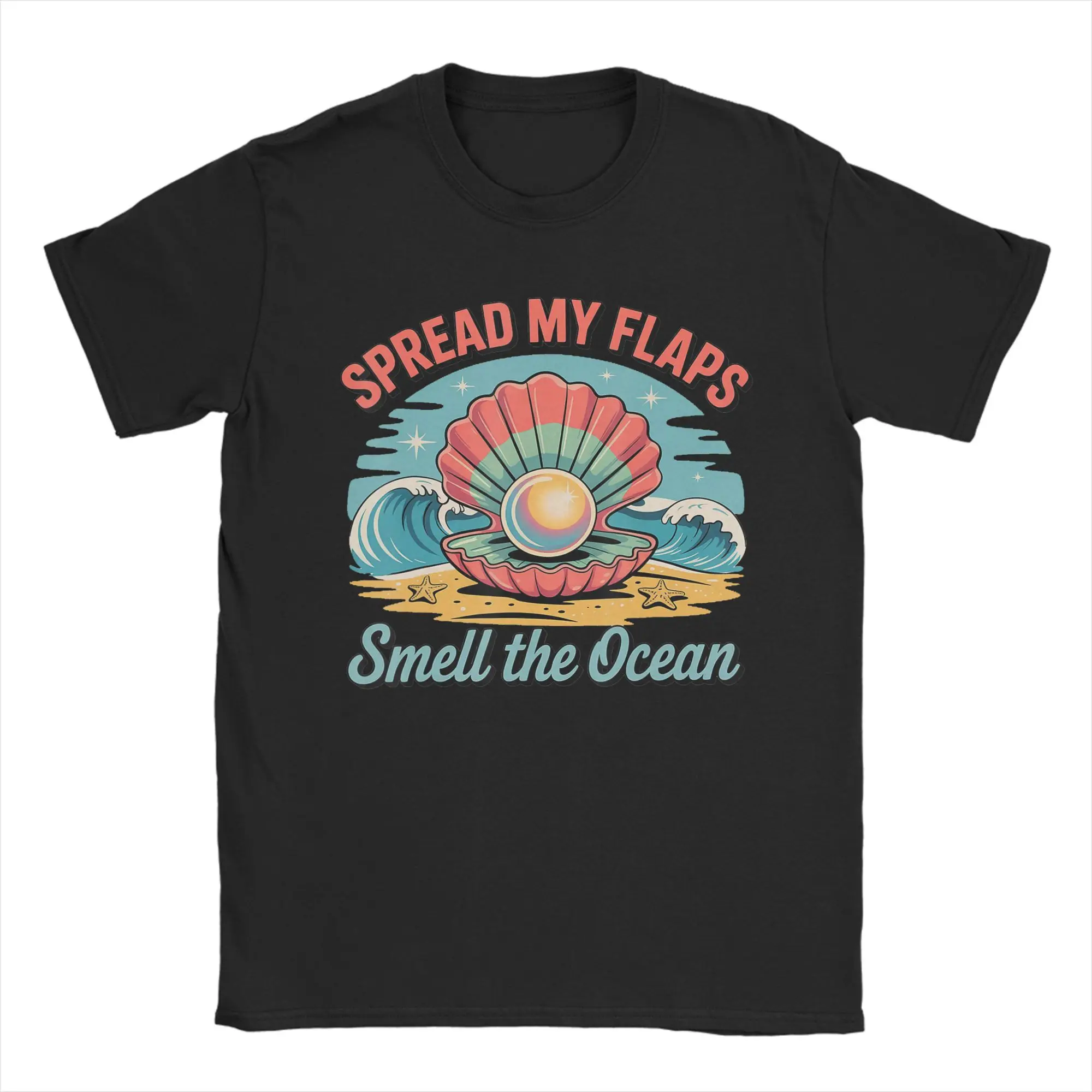 Men T-Shirts Spread My Flaps Smell The Ocean Fun Cotton Tee Shirt Short Sleeve  T Shirts O Neck Clothing Plus Size