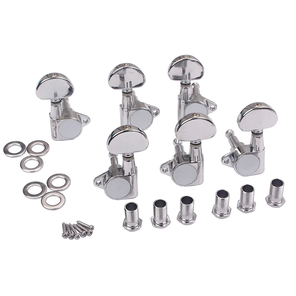 

1set 1Set Gc203O Electric 3L3R Heavy Duty Metal Guitar Tuning Keys Machine Heads Replacement Parts For Silver