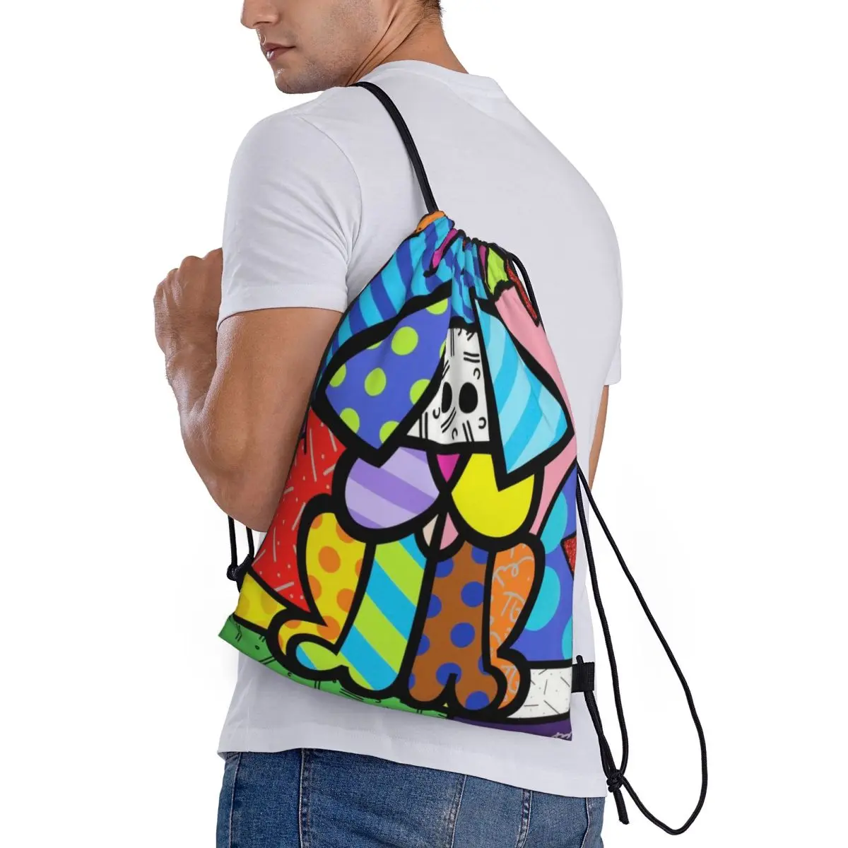 Custom Name Waterproof Outdoor Beach Swimming Sports Drawstring Backpack Britto Anime Organizer Gym Storage Bag