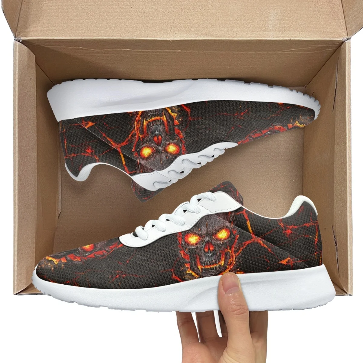 Skeleton Lava Fissure Print Women's Soft Jogging Shoes Fashion Sneaker Durable Gym Teen Sneakers Print On Demand tenis masculin