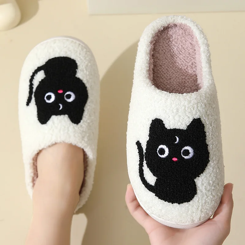 Casual frauen Hausschuhe Hause Winter Flauschigen Luxus Designer Frau Schuhe Flache Niedlichen Cartoon Indoor Fuzzy Pelz Rutschen Weiche Elegante