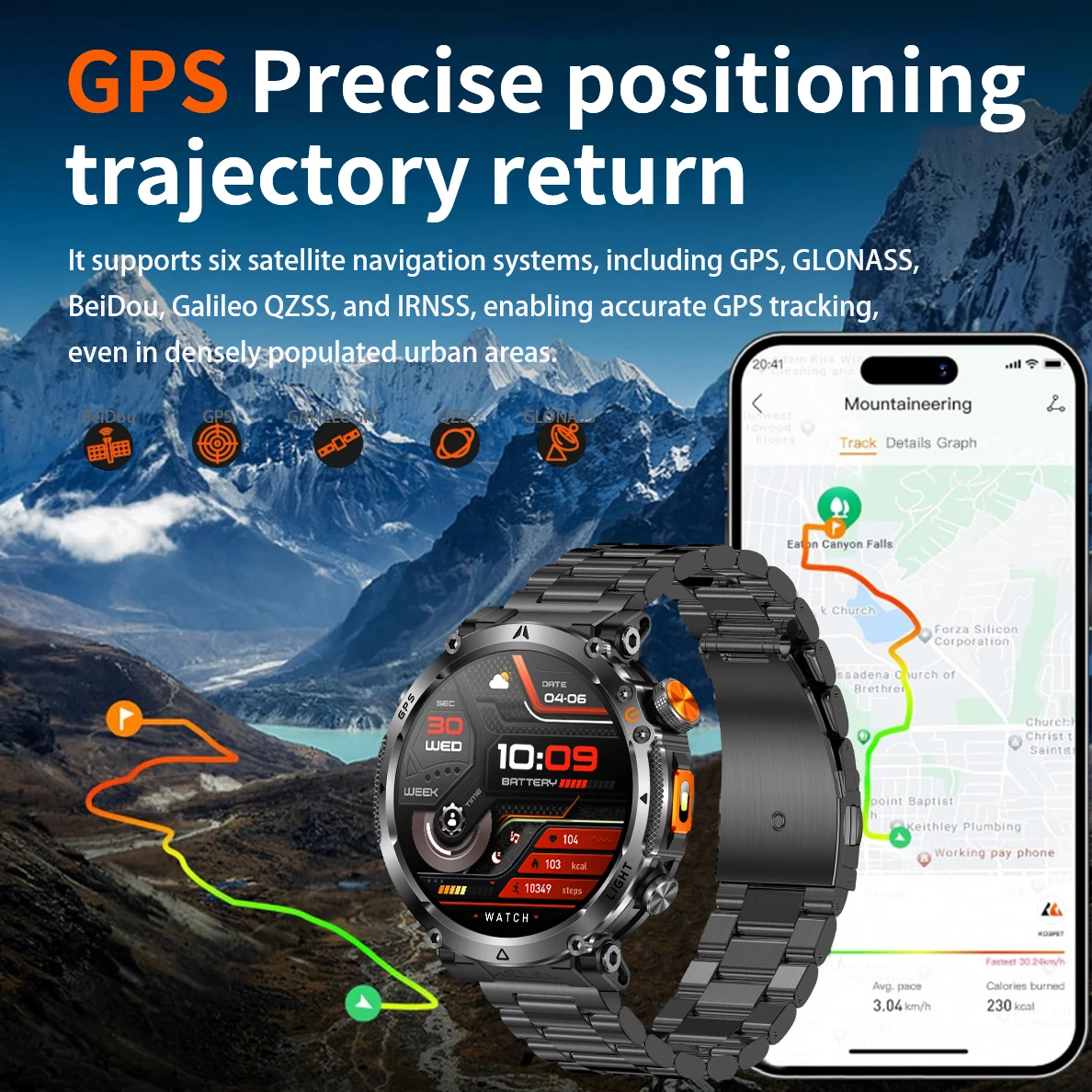 

2026 New GPS Positioning Smart Watch HT42 Outdoor Sport Health Monitoring 1.7" HD Screen 850mAh Battery Wireless Call Bracelets