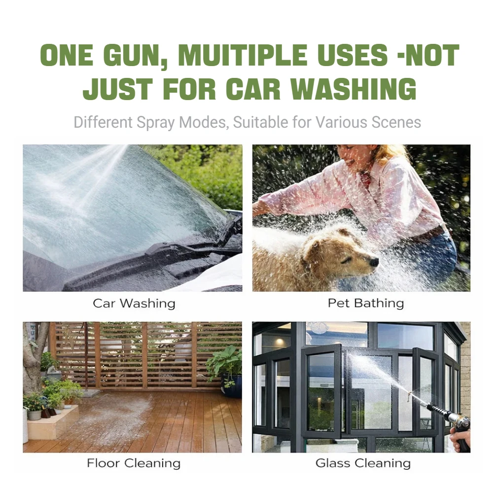 Power Washer Gun High Pressure Spray Nozzle For Car Washing Garden Watering With 360 Rotating Foam Lance Alloy Handle