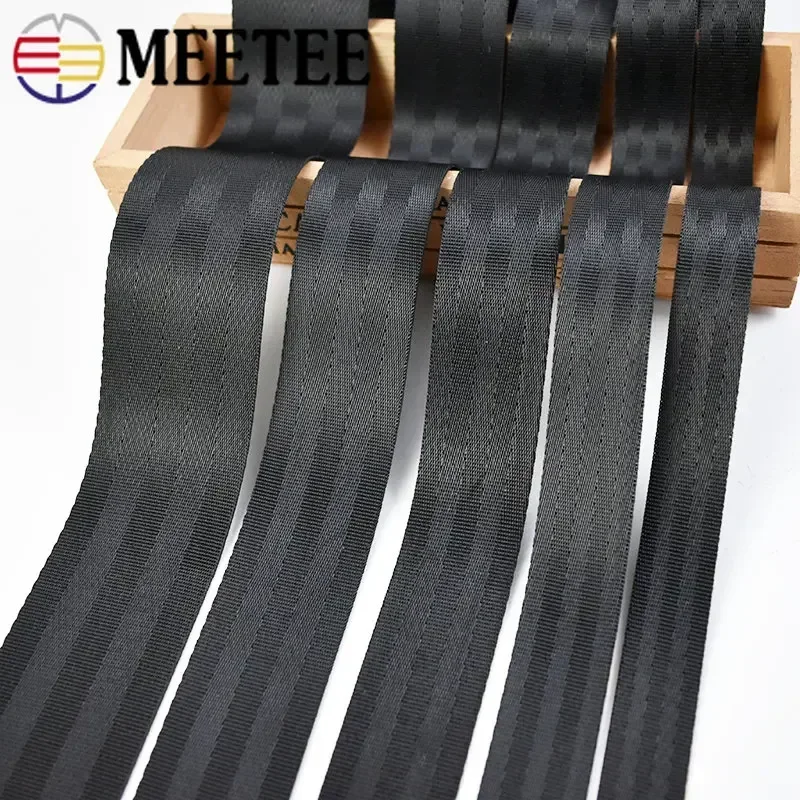 5Meters 20-50mm Black Nylon Webbing Tape Polyester Car Safety Seat Belt Ribbon Band Backpack Strap Pet Collar Crafts Material