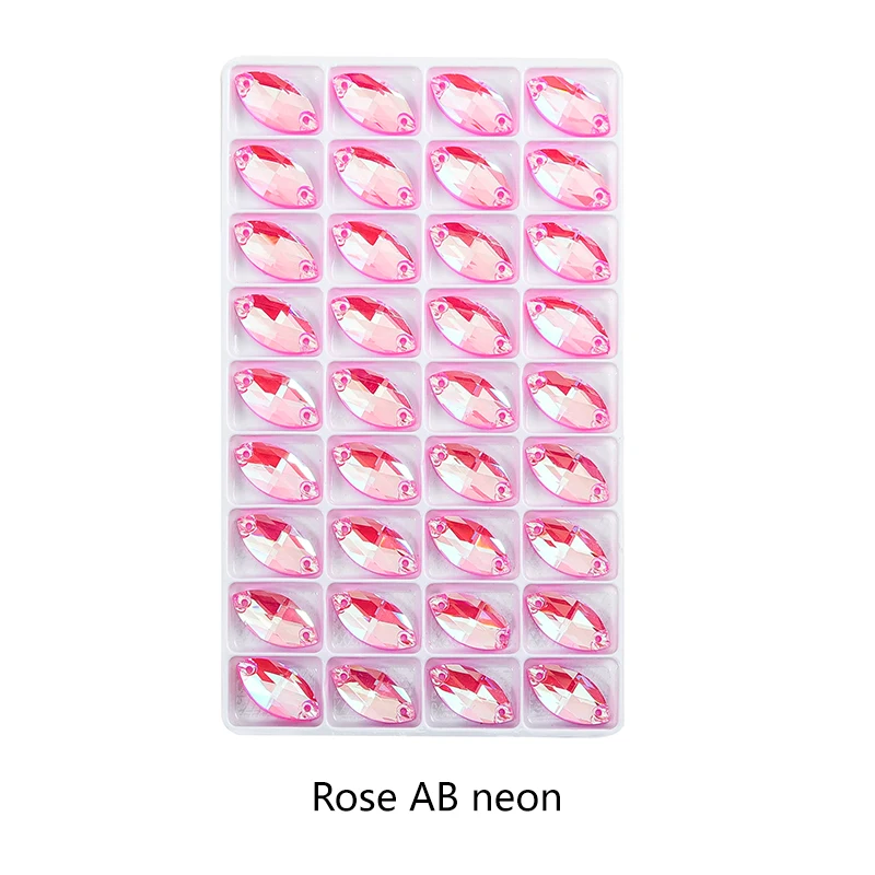 BOBOHOO Navette Mehrfarbige Glas-Nähsteine, Kristall-Flachsteine zum Aufnähen, Strass-Steine für DIY-Kleidung, Hochzeitskleider – Detail 19