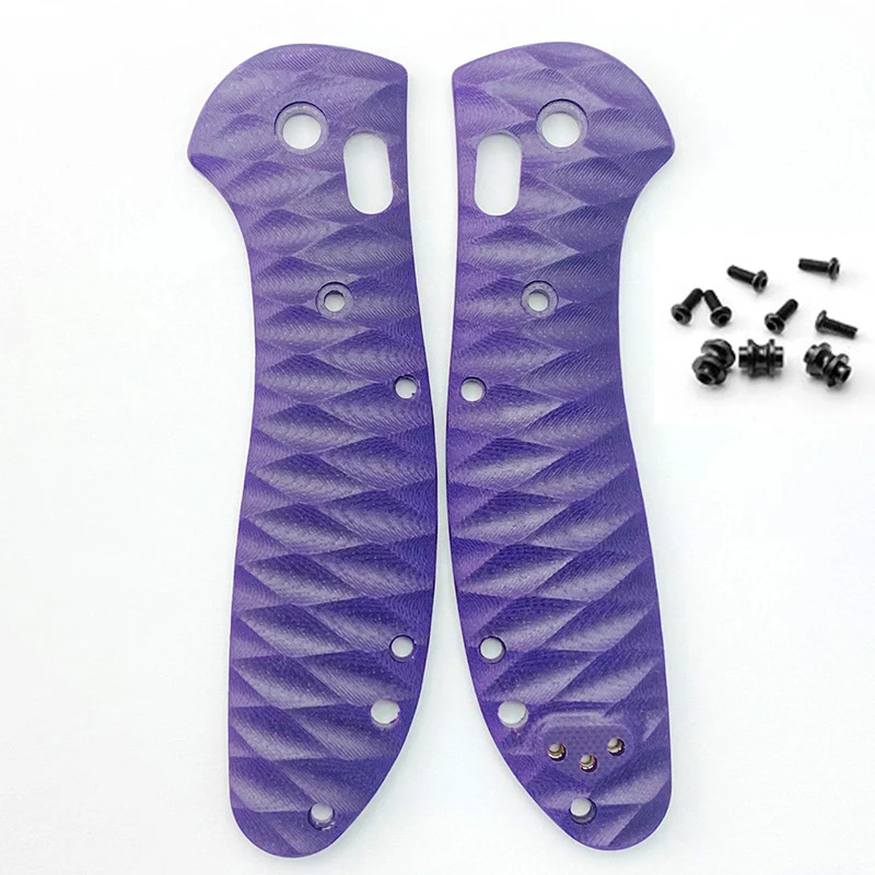 3 Colors With Screws G10 Knife Grip Handle Patches Scales For Benchmade Griptilian 551 Knives Diamond Pattern DIY Make Parts