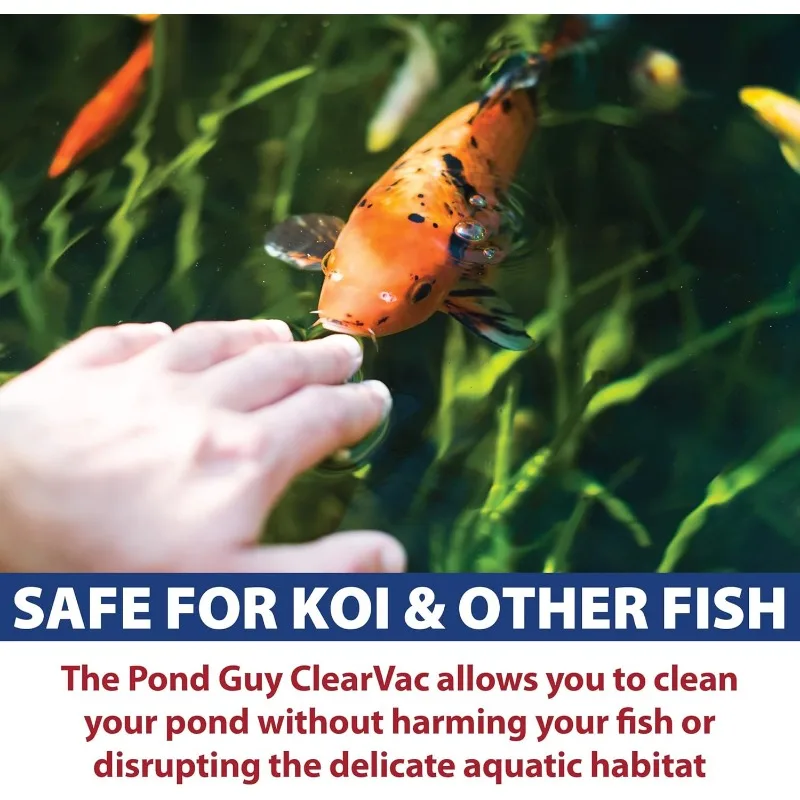 The Pond Guy ClearVac Pond Vacuum, Powerful Motor Quickly Removes Sludge & Debris, Dual Chamber Reservoir for Nonstop Use