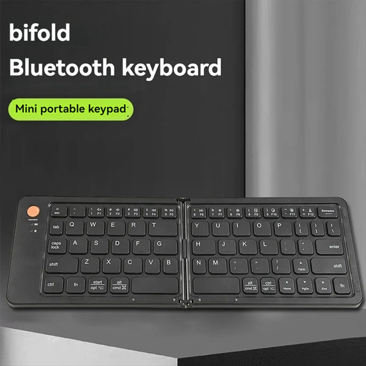【Home-Accessories】Wireless Foldable Bluetooth Keyboard Mini Portable Double Folding Keyboard Suitable for Laptops and Mobile Ph