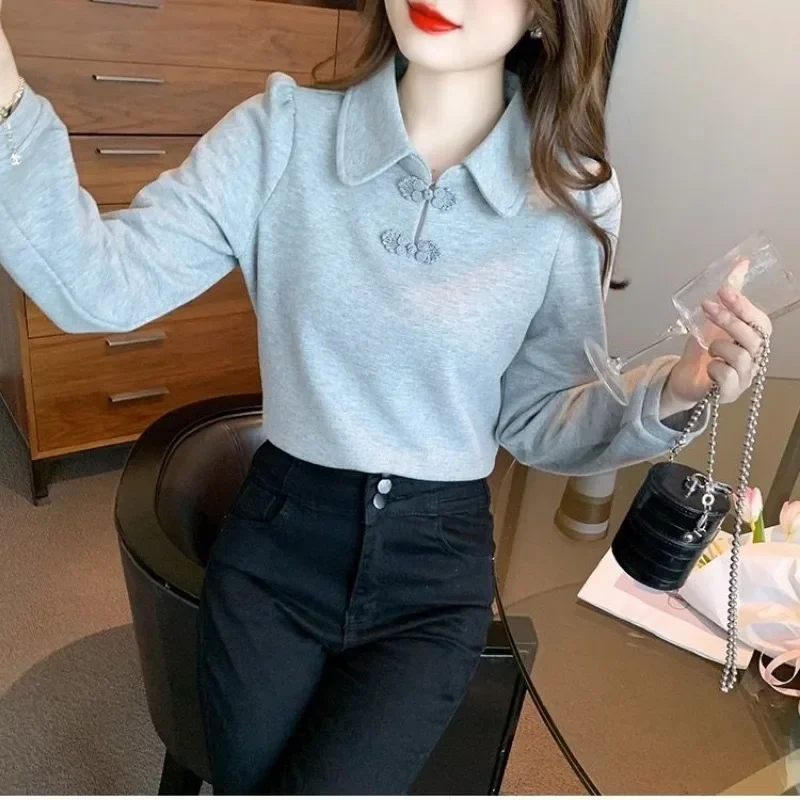 Polo Neck T Shirt for Women With Collar Woman Tshirt New Autumn Winter Y2k Fashion High Quality 2025 Original On Offer Luxury