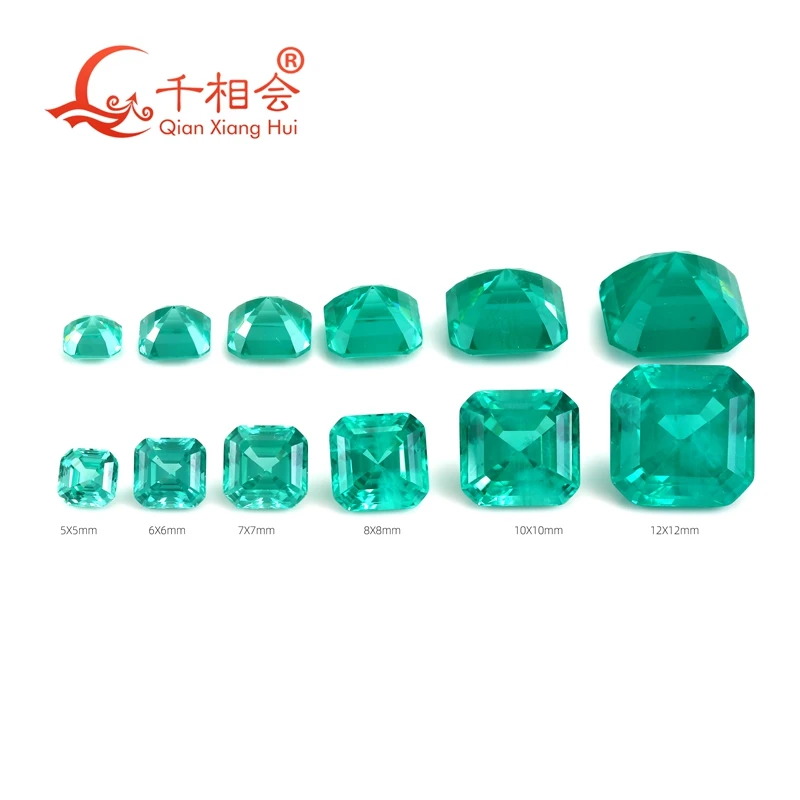 Lab Grown Paraiba Color Asscher Yttrium Aluminum Garnet Cultivate Including Minor Cracks Inclusions Loose YAG Gem Stone