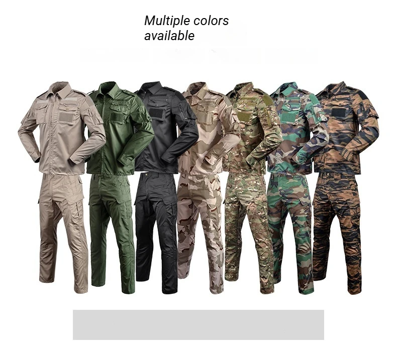 Men's 2Pcs Outdoor Suit, Long Sleeve Shirt & Pants Set, Wear Resistant Tactical Training Outfit for Instructor Men's Sports Suit