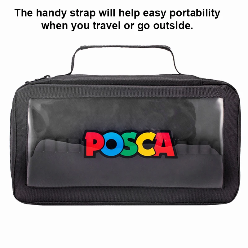 Uni Marker Storage Bags, NO PENS Empty for Posca All Tips Size, Multifunctional Outdoor Organizer Case Travel Cosmetic Brush Bag