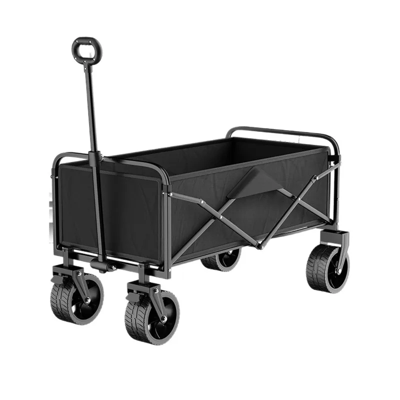 Foldable Camping Wagon Cart Outdoor Utility Trolley Heavy Duty Pull Push Hand Truck for Beach Picnic Garden Shopping Market