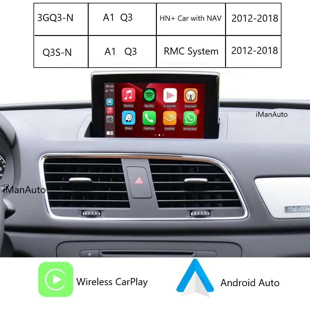 Wireless Apple CarPlay Android Auto Interface for Audi A1 Q3 2011-2018  Mirror Link AirPlay Navigation Car Play Functions