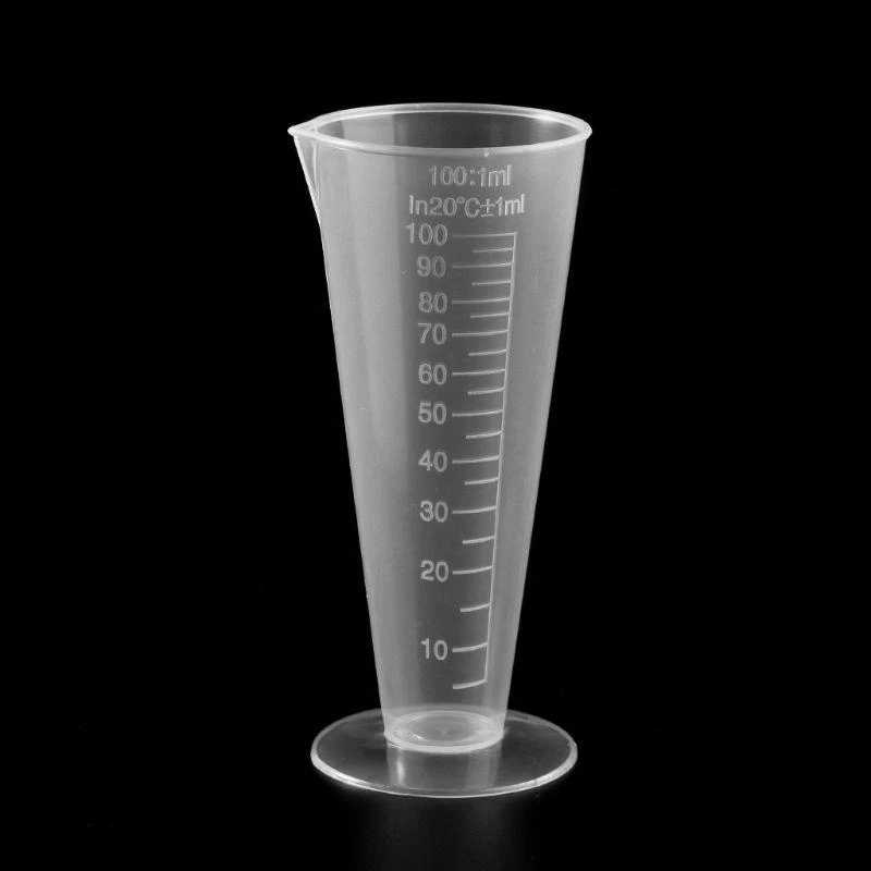 100 Rusable Triangular Measuring Cup Plastik Plastik Pencampuran Pangkalan Bulat Untuk Resin Epoxy Art Kitchen Labora