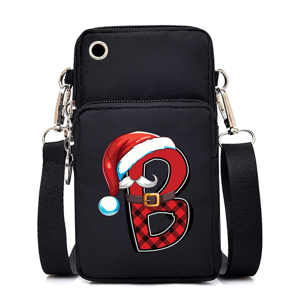 Women Mobile Phone Bag Christmas Letters Alphabet Mini Purse Cartoon Christmas Handbags with Zipper Crossbody Bags Women