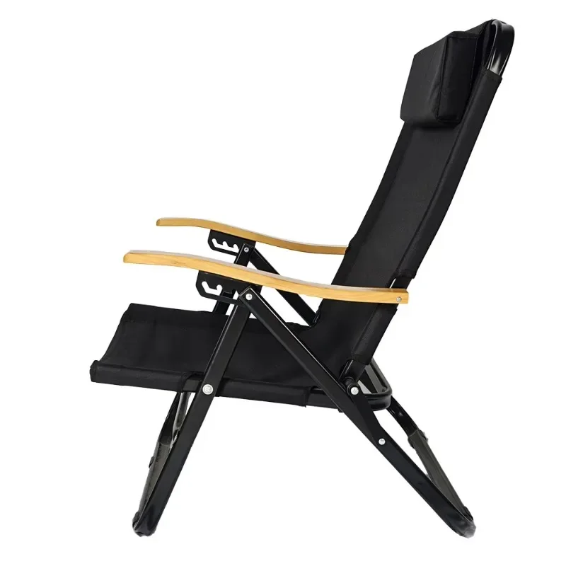 High quality backrest camping chair portable folding beach chair four-speed adjustable recliner high back outdoor chair