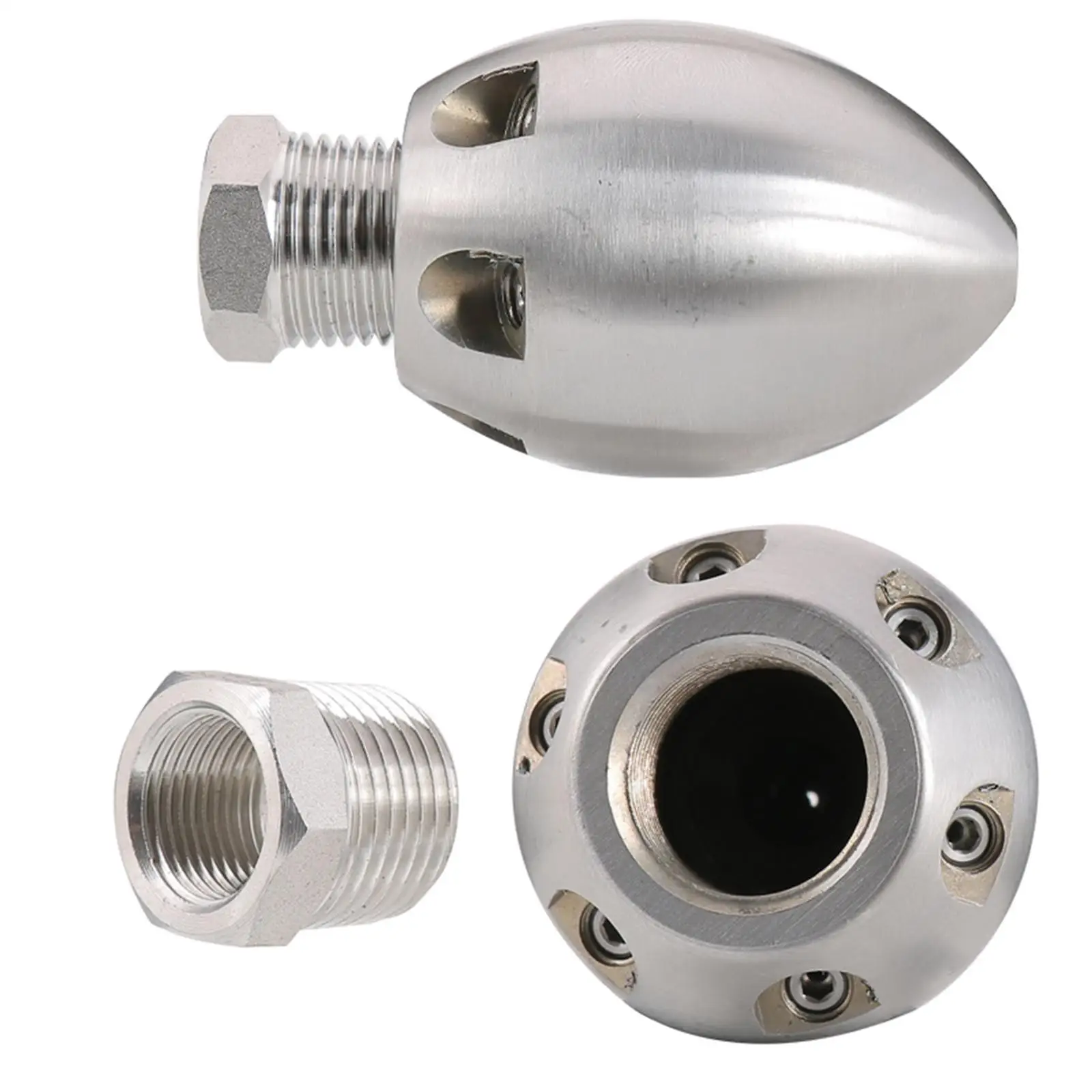 Sewer Jet Nozzle 1/2 NPT Sewer Cleaning Pipe Unclogging Stainless Steel Sewer