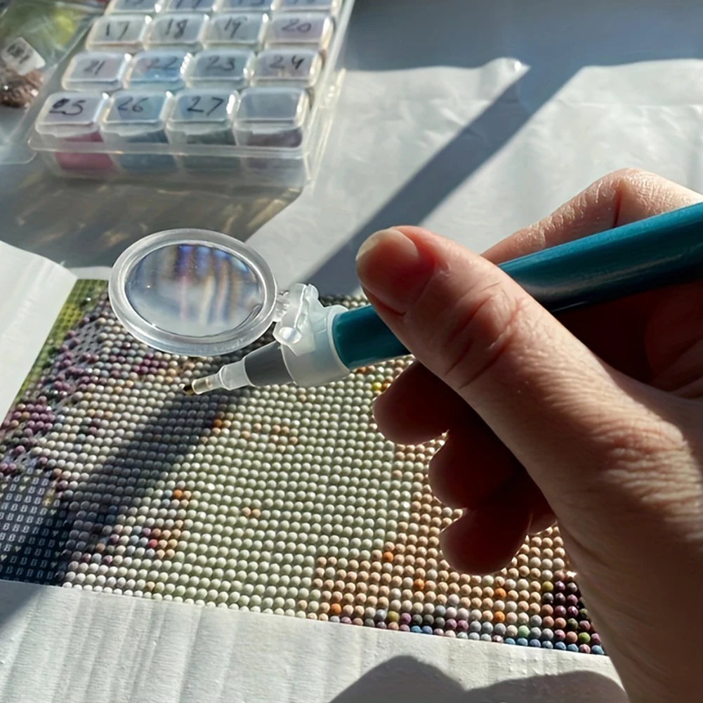 ハンズフリー拡大鏡、ペンホルダーツール、ラインストーンペン、絵画、描画、刺embroidery用の拡大鏡