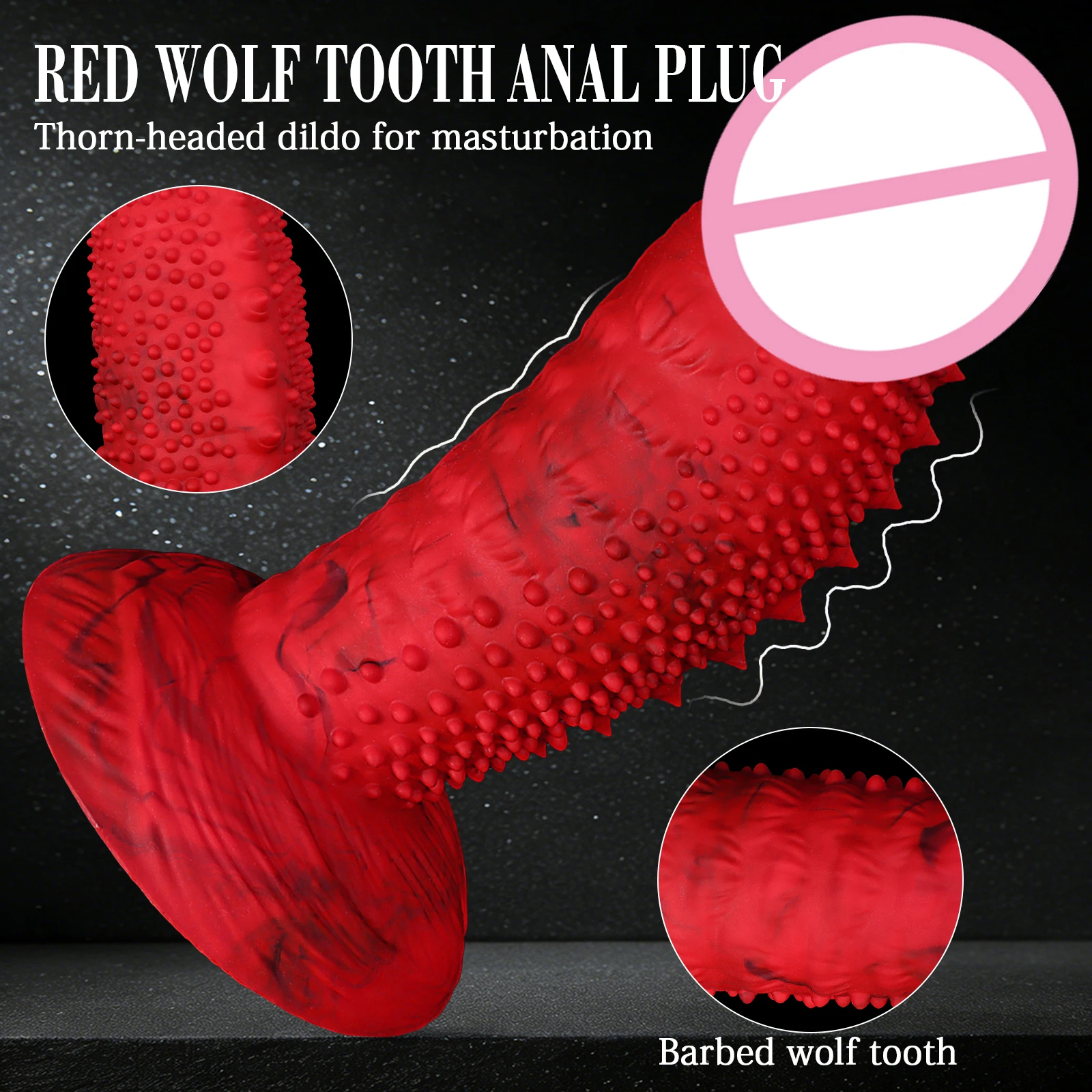 Dildo rosso con punte, dildo in silicone con ventosa, pene lungo, giocattoli sessuali anali per uomini, giocattolo erotico sexy per adulti, dildo XXL_voghion.com