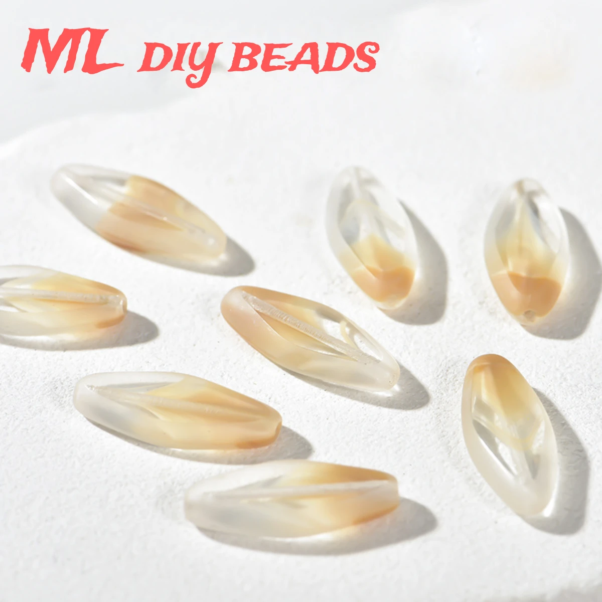 

10pcs 8x20mm Czech beads, olive glass beads, transparent diamond shaped long DIY bead accessories