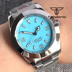 Polished 36mm/39mm PT5000 NH35A Automatic Men's Wristwatch Blue/Green/Black/Red Luminous Dial Screwdown Crown