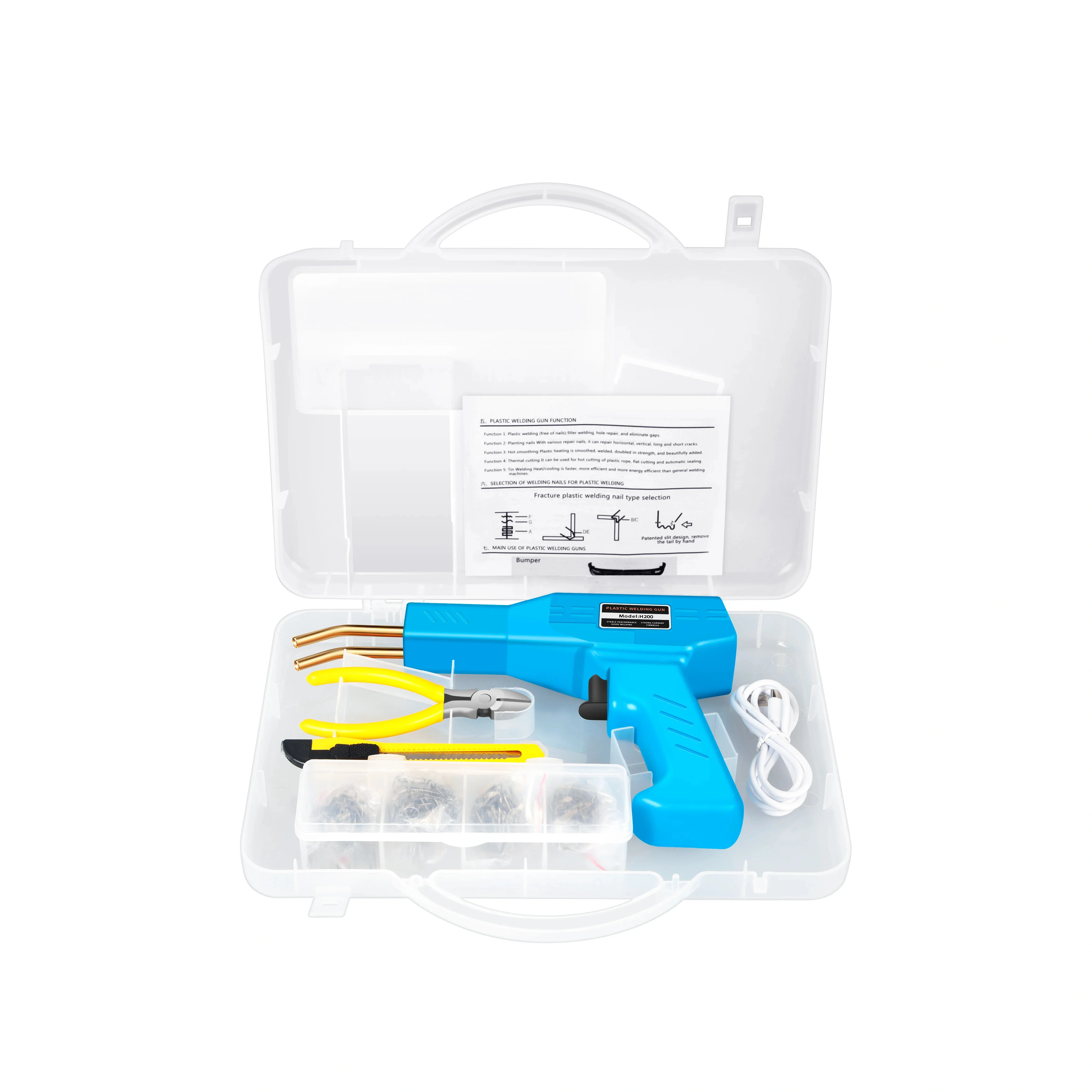 Nieuwe Heteluchtpistool Plastic Lasmachine Bumper Soldeerbout Nietjes Bumper Reparatie Auto Gereedschap Kit HOT Nietmachine Plastic Lasser