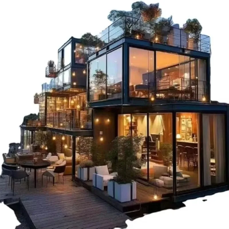 منزل جاهز 2 قصة حاوية منزل وحدات حديثة 20 قدم 40 قدم حاوية سعر المنزل فندق فاخر 2 3 غرف نوم منازل صغيرة #3