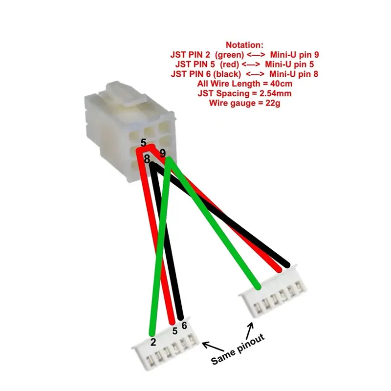 40CM 22AWG XH2.54 XHP-6 172169-1 Cable Assemblies Wire Harness