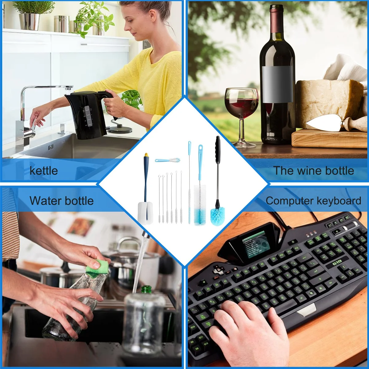 

2025+ Многофункциональные щетки, щетка для бутылок, антистатическая щетка для чистки, набор для упругогоненных пивных бутылок, крышка чашки